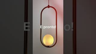 LUSTRE PENDENTE JABUTICABA OVAL GLOBO DE VIDRO BRANCO ORBALY  LUMINÁRIA DE TETO MODERNA #lustres