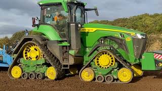 John Deere 8RX 410 & 370 Drilling Winter Wheat, Part 2.