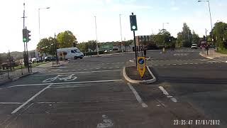 Running a red light on the wrong side of the road, Radcliffe flooring MX05 KYJ