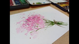 How to Watercolor Gypsophila Easily