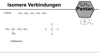 Pentan - isomere Verbindungen / Isomerie / Alkane / C5H12