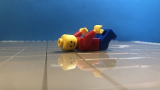 lego man on a slippery surface