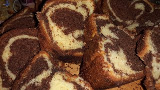 ماربل كيك اسفنجي لذيذ 😋 marble cake  #marble #cake