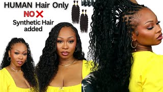 I’M SHOOK 😲 Knotless Boho Braids with Only Human Hair / NO Synthetic Braiding Hair Added FT. YWIGS