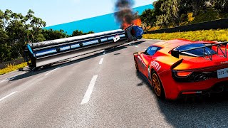 HE WAS DRIVING DOWNHILL BUT SAW IT....!!! | BeamNG