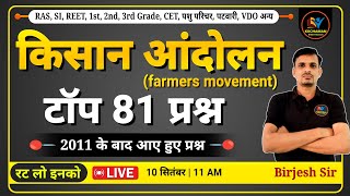 किसान आंदोलन के महत्वपूर्ण प्रश्न । Kisan andolan important questions । Rajasthan history