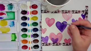 Art with Kasey: Hearts with Sprinkles (Watercolor)