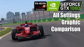 F1 2018 PC -AMD FX8370 and nVidia GTX 1060 6G OC graphic comparison