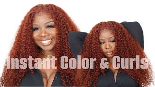 ♡ Instant Curls & Color | Easy Glueless Lace Closure Wig Install #Megalookhair