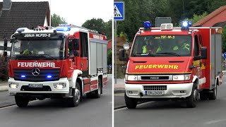 HLF20, TSF-W Feuerwehr und KTW-B DRK Jülich auf gemeinsamer Einsatzfahrt