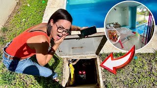 FIZ um QUARTO secreto NA piscina da NOSSA casa e algo BIZARRO aconteceu - Lara e Familia