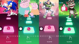 Sonic Vs Peppa Pig Vs Buzz Lightyear Vs Tom - Tiles Hop EDM Rush