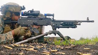 US Marines Live-Fire Training with M240B Machine Guns