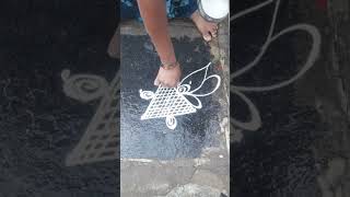 3*2dots simple lotus rangoli