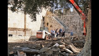 הר הבית: שיפוץ ריצוף סמוך לשער הרחמים