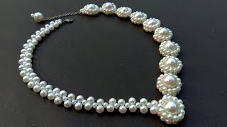 Beautiful Pearl Necklace Making//At Home// Useful & Easy