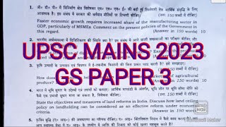 UPSC 2023 GS 3 paper analysis #ias GS 3 #upsc GS 3 @IASPCSbyAspirants