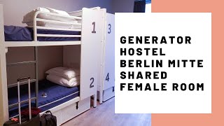 Generator Hostel Berlin shared female room - Hotel Room Tour Video