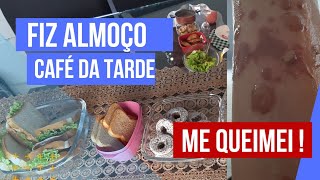 RECEBENDO VISITAS | ME QUEIMEI FEIO | ALMOÇO + CAFÉ DA TARDE