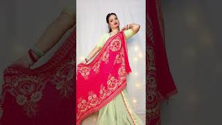 Saree Draping with Shawl 💚❤️ #beautynstyle #saree #outfitlook #viral #shortvideo #ytshorts