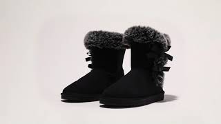 Women's Snow Boots Classic Mid-tube Fur Lining Fashion Winter Boots Black