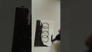 Logo AUDI 🚘 Drawing With Alcohol marker #shorts #viral #logodrawing