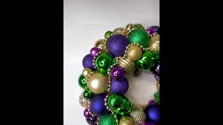 Mardi Gras Bauble Wreath