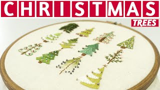 12 Hand Embroidery Designs in 10 MINUTES | Christmas Embroidery Tutorial by DIY Stitching