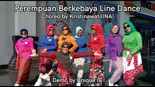 Perempuan Berkebaya Line Dance | Choreo by Kristinawati(INA) | Demo by Unique IC