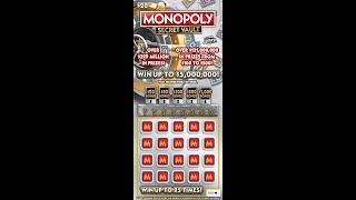 $20 - MONOPOLY - NEW TICKET TUESDAY!  FLORIDA Lottery Bengal Scratch Off instant ticket!