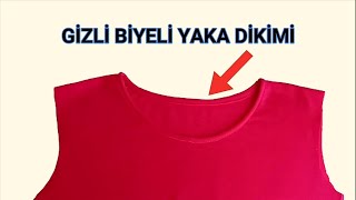 Yaka biyesi nasıl dikilir? Gizli biye nasıl dikilir? Tape stitching to the collar