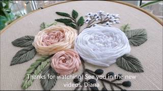 Garden roses. Embroidery for beginners