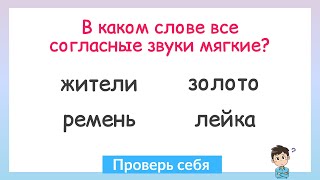 Задание на грамотность! В каком слове все согласные звуки мягкие?