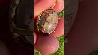 Mexican Boulder Fire Opal Old Pawn Pendant. *Video*