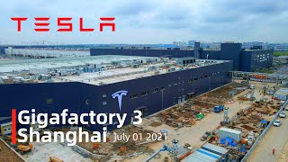 (July 01 2021)Tesla Gigafactory 3 Shanghai 4K Video