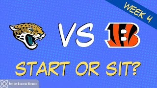 Fantasy Football Start Sit Jaguars vs Bengals - WEEK 4 GAME PREVIEW