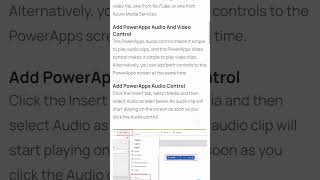 How To Add Audio And Video Control In PowerApps