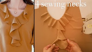 [ 4 ] Amazing Ways to design different necks for your outfits 💯 sewing technique