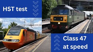 Special trains speed through Kings Langley - Class 47, HST Test & Post Train