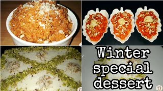 Winter special dessert recipes | Layali lubna | Gajar halwa | Coconut halwa