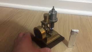 Minature brass hot air engine