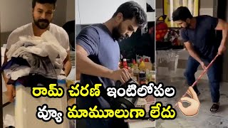 Ram Charan Cleaning House | Ram Charan house cleaning latest video | Hro Ram charan latest video