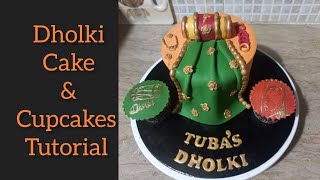 how to make dholki theme cake / mehndi theme cake design/mehndi mayon cake / mahndi dupta theme cake