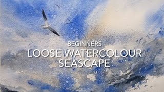 Beginners EXPERIMENTAL ABSTRACT WATERCOLOR PAINTING Techniques Watercolour Landscape Seascape Demo