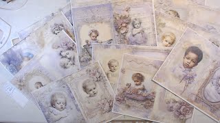 Purple Vintage Baby Junk Journal Kit Images 36 sheets #gluegunchronicles #junkjournal  #cardmaking