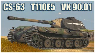 CS-63, T110E5 & VK 90.01 (P) • WoT Blitz Gameplay