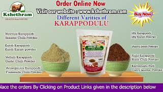 Different Varieties of Karappodulu | Kshethram organic products | Naturals | Karappodulu |