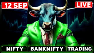 12 Sep Live trading Banknifty nifty Options | Nifty Prediction Live || @Tradernitish91