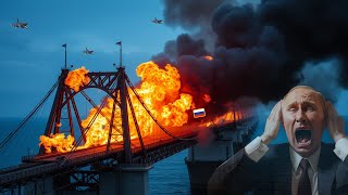 Crimean Bridge is gone forever! US F-16 pilots burn 950 tons of Russian ammunition on the Crimean Br