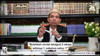 boleh kah sholat tahajud dua rakaat dan witir satu rakaat ust abdul somad